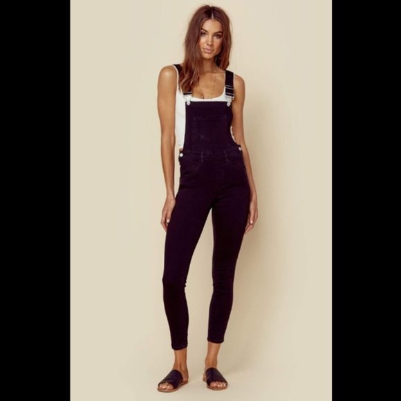 BlankNYC Black Denim Skinny Overalls